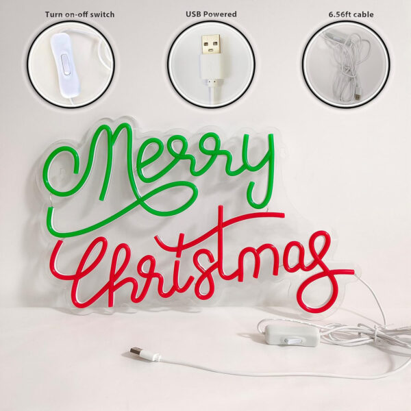 Christmas Decoration Neon LED Signboard – Bild 2