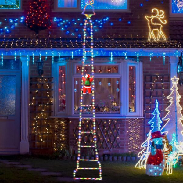 Santa Claus Ladder Outdoor Christmas Decoration Stair Light – Bild 4
