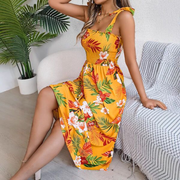 Flowers Print Suspender Corset Dress Ins Fashion Holiday Beach Long Dresses Summer Clothing For Women – Bild 7