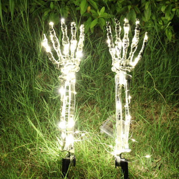 Halloween LED Light Up Skeleton Arm Hand Halloween Party Outdoor Home Garden Yard Lawn Decoration Haunted House Horror Props Halloween Decorative – Bild 5