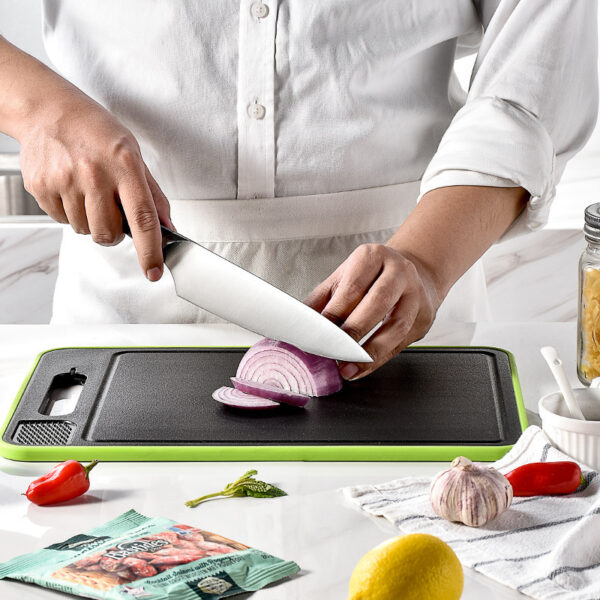Double-side Cutting Board With Defrosting Function Chopping Board Kitchen Grinding Cutting Board With Knife Sharpener – Bild 3
