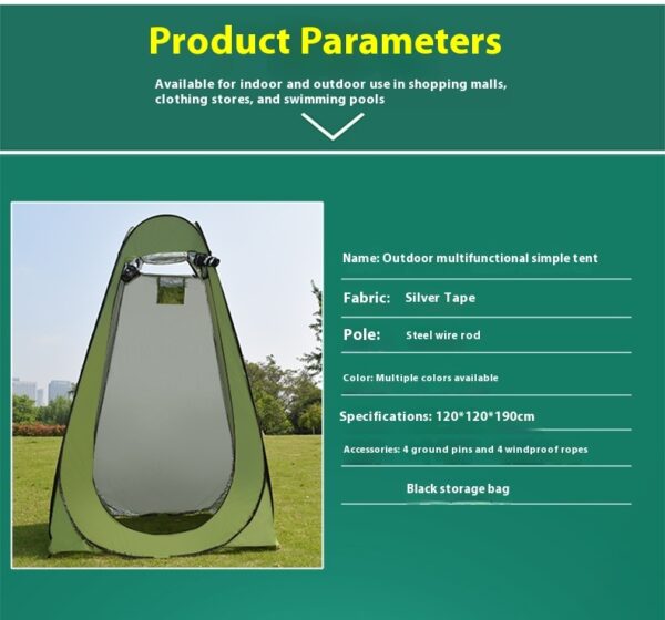 Outdoor Camping Toilet Changing Tent Shower Bath Tent – Bild 8
