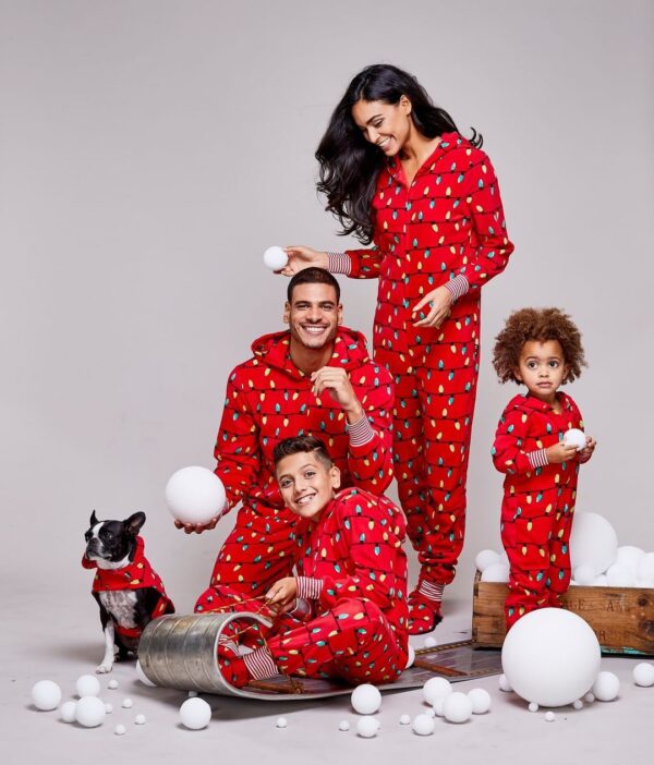 Printed Christmas Clothes One-piece Pajamas Home Wear Parent-child Outfit – Bild 7