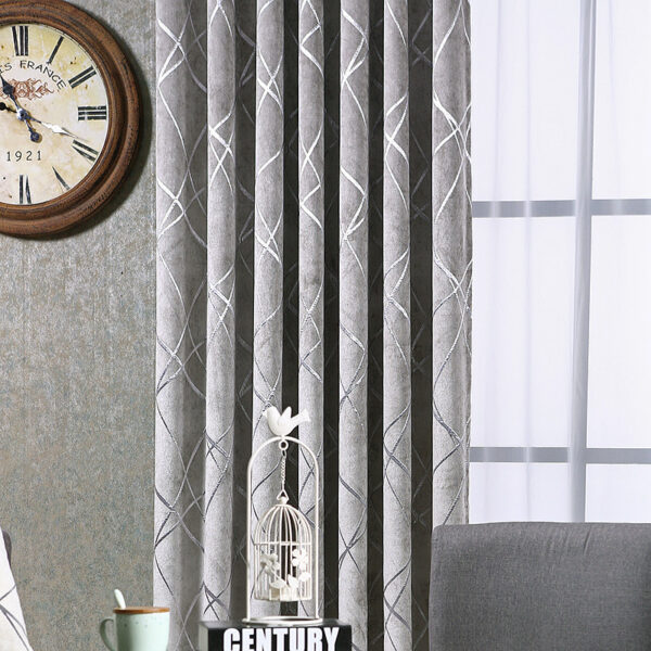 Solid Color Simple Modern Light Luxury Living Room Chenille Blackout Curtains – Bild 2