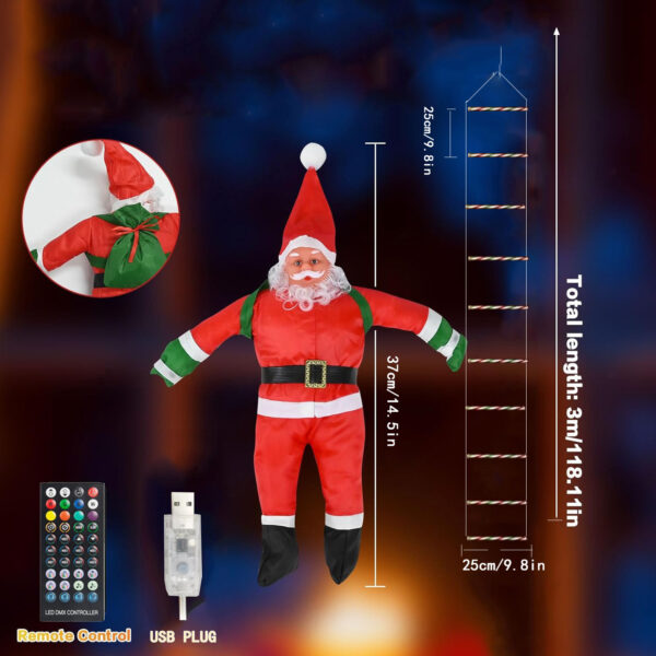 Santa Claus Ladder Outdoor Christmas Decoration Stair Light – Bild 6