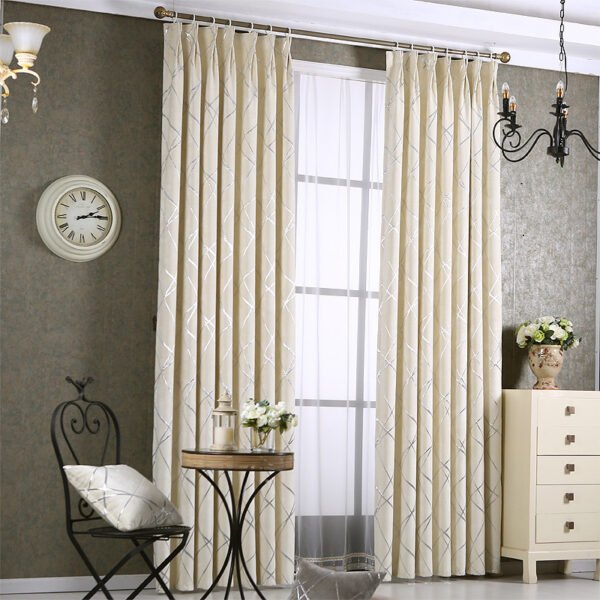 Solid Color Simple Modern Light Luxury Living Room Chenille Blackout Curtains – Bild 4