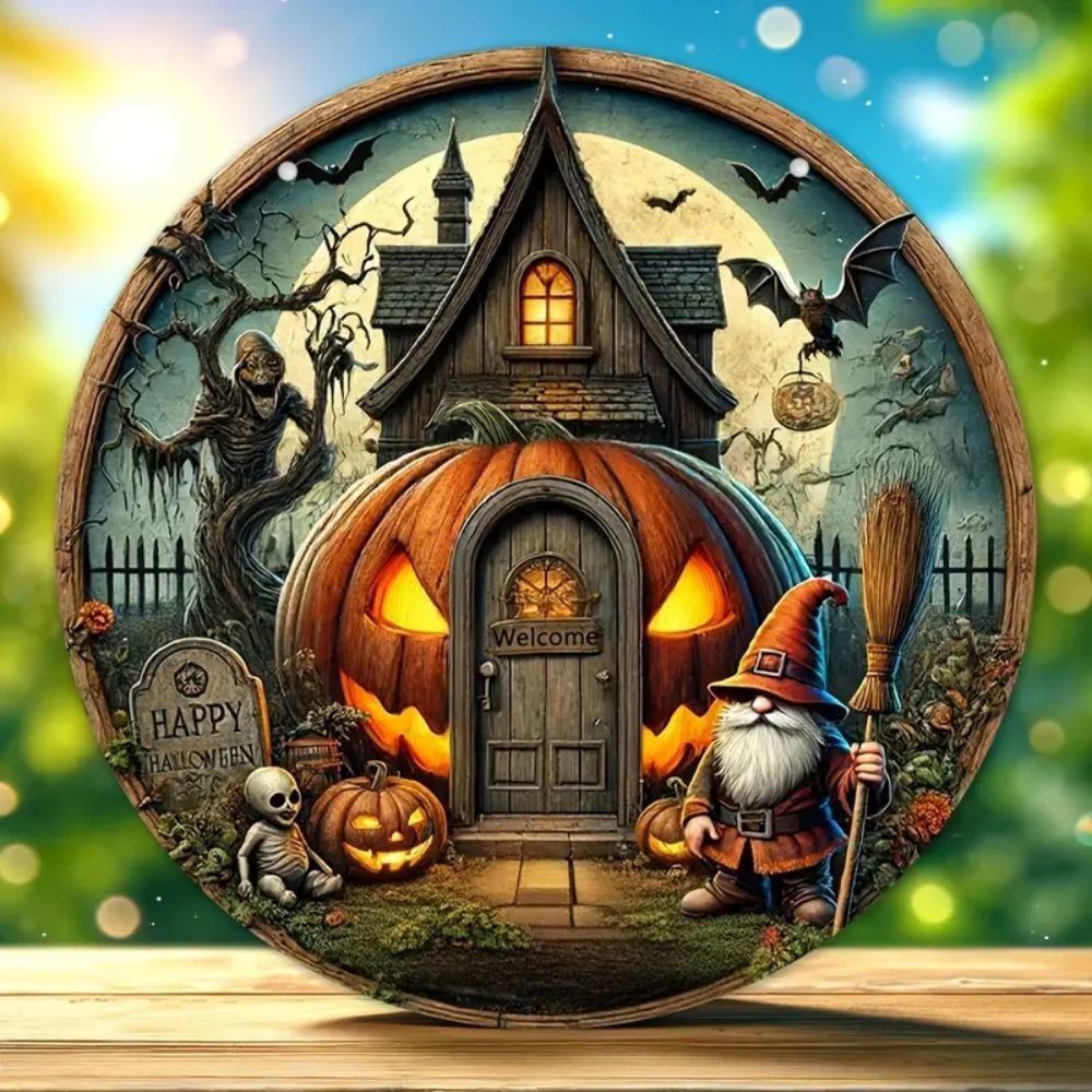 Creative Door Plate Round Halloween Pendant