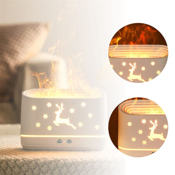 Elk Flame Humidifier Diffuser Mute Household Atmosphere Lamp Christmas Home Decorations – Bild 8
