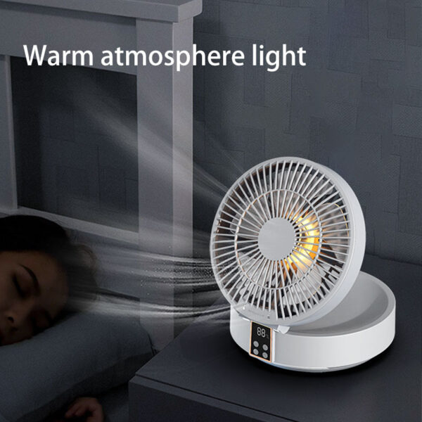 Remote Control Portable Rechargeable Ceiling Usb Electric Folding Fan Night Light Air Cooler Home-appliance Home – Bild 2