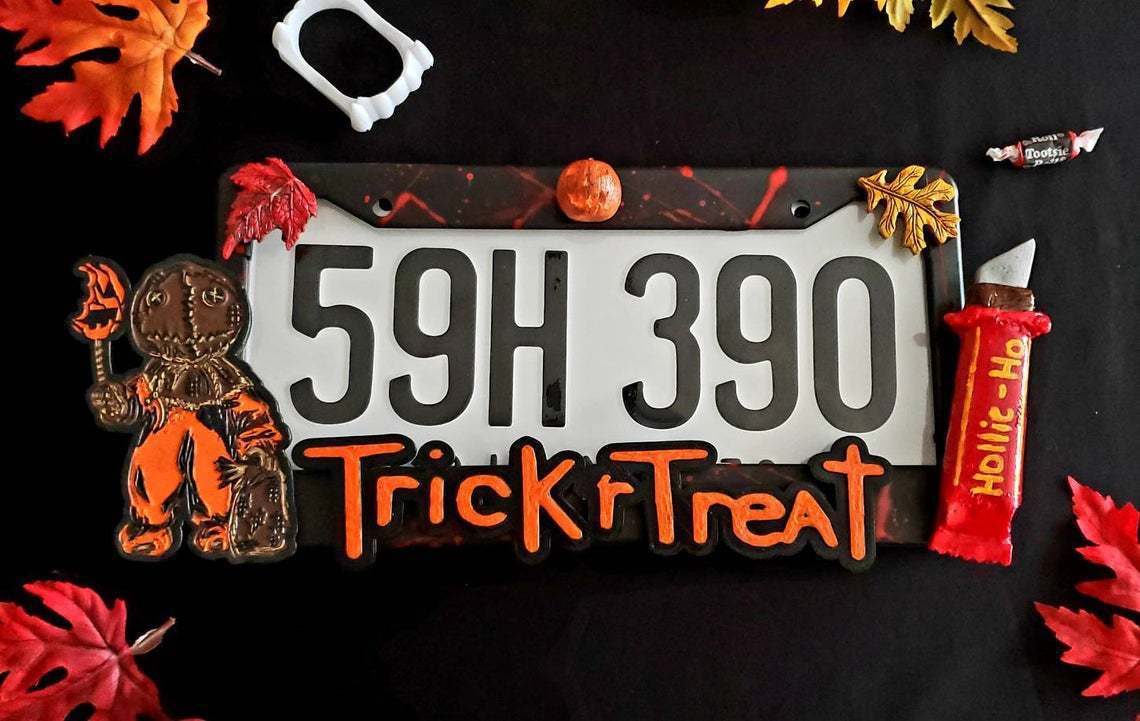 Halloween Personality Myers License Plate Frame