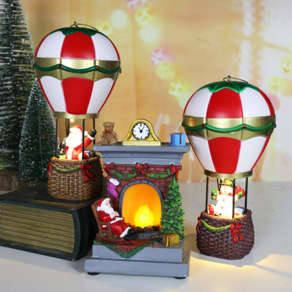 Christmas Resin Christmas Luminous Old Man Snowman Decoration Ornaments – Bild 6