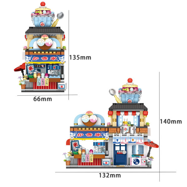 LOZ1218 Takoyaki Japanese Food Shop Small Particle Building Blocks 1219 Shaved Ice Shop Street View Building Blocks Educational Toys – Bild 3