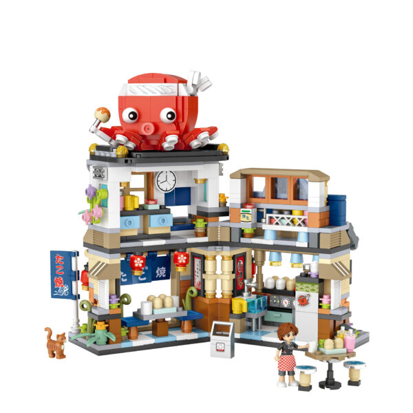 LOZ1218 Takoyaki Japanese Food Shop Small Particle Building Blocks 1219 Shaved Ice Shop Street View Building Blocks Educational Toys – Bild 6