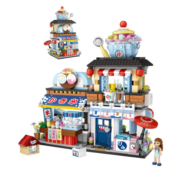 LOZ1218 Takoyaki Japanese Food Shop Small Particle Building Blocks 1219 Shaved Ice Shop Street View Building Blocks Educational Toys – Bild 4