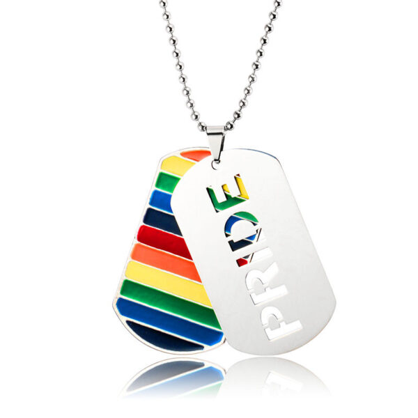 LGBT Pride Love Rainbow Double Layer Pendant Necklace – Bild 3