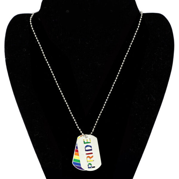 LGBT Pride Love Rainbow Double Layer Pendant Necklace – Bild 6